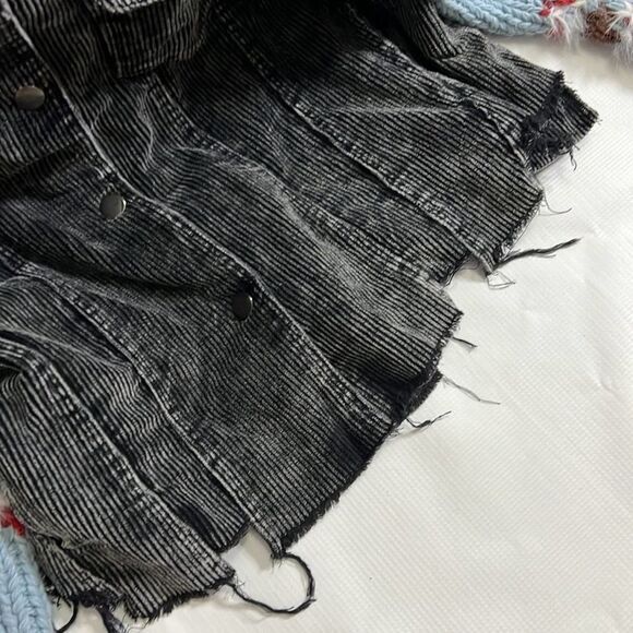 POL BLACK‎ CORDUROY JACKET WITH SWEATER SLEEVE SIZE M - Picture 6 of 7